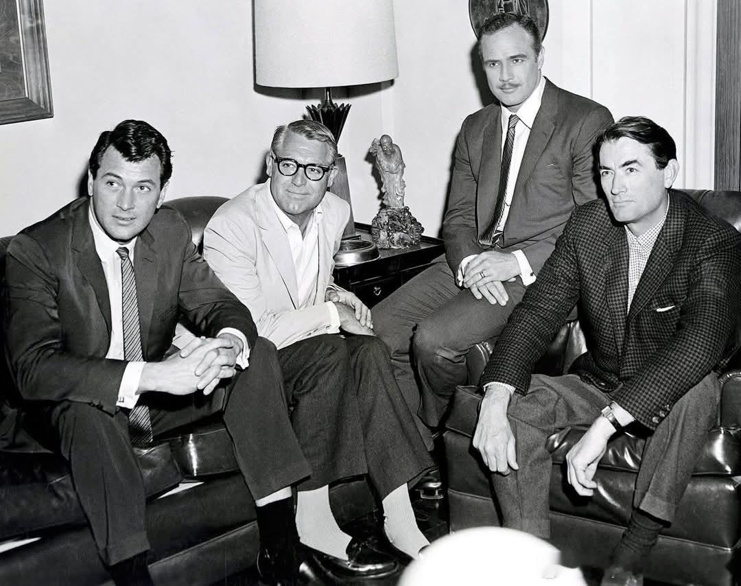 60年代四位好莱坞巨星，左起依次是Rock Hudson洛克·赫德森（1925.