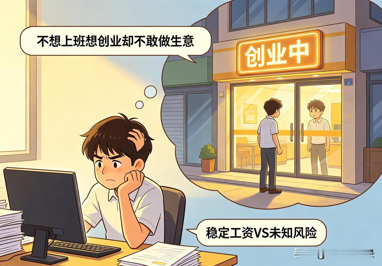嘴上天天吐槽上班受气、赚死工资，一心想创业当老板挣大钱，可真到要踏出那一步，咋就