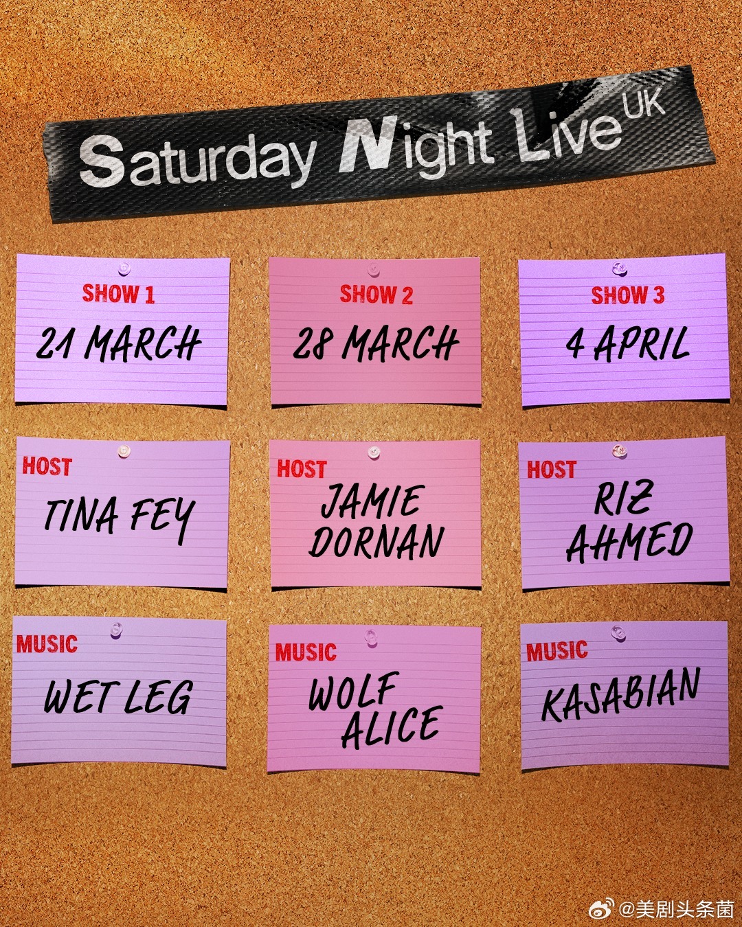 【SNL英国版未播先续】Sky电视台宣布第一季将由原定的六集扩充为八集。英国版首