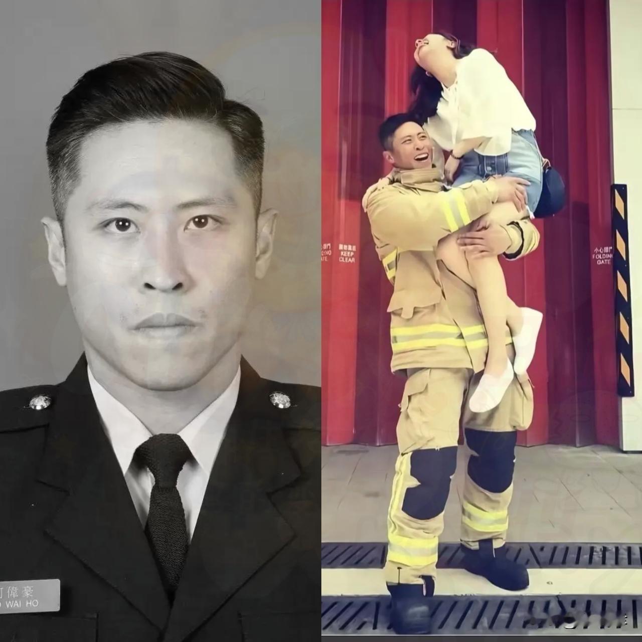 现在全网最难过的人估计就是
何伟豪女友了吧，
和她相恋十年的男友，救了别人却抛下