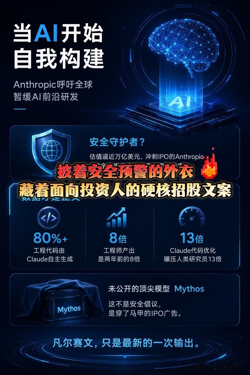 《当Anthropic数据亮出来的时候，投资人已经在鼓掌了》

你以为他在预警风