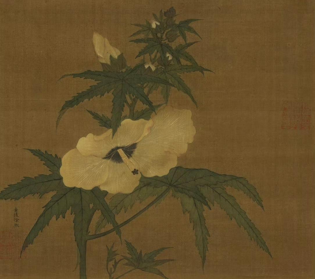 宋元时期的花卉图。
最近读了一句诗，非常喜欢。
【便坐紫薇花底，只是黄粱梦里。】