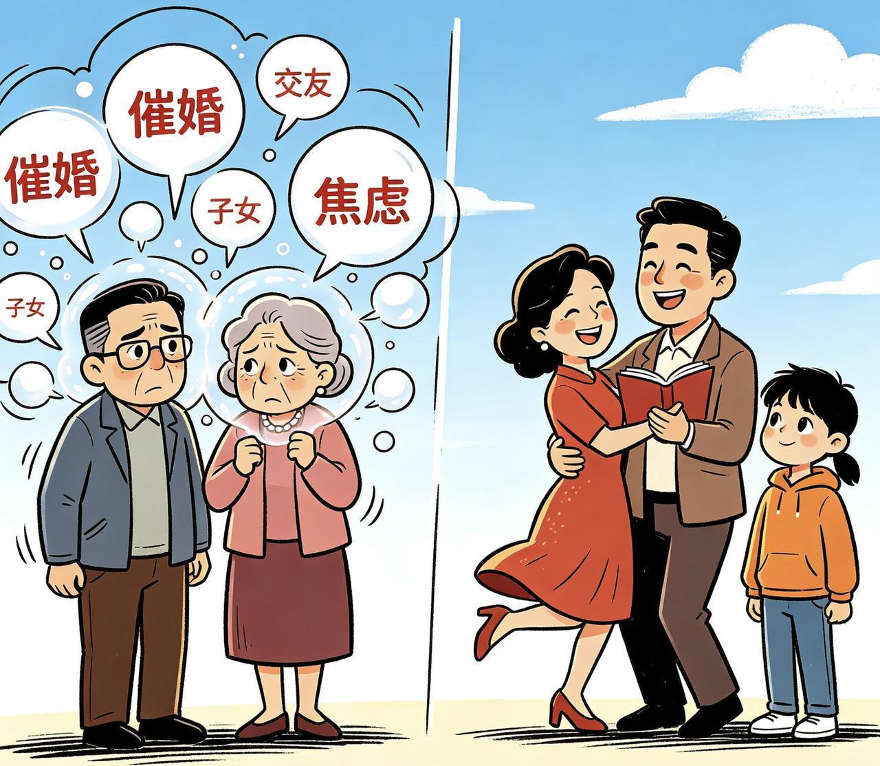 催婚的层次，说到底，是父母与子女边界感的层次。
用情绪施压、拿道理绑架的父母，看