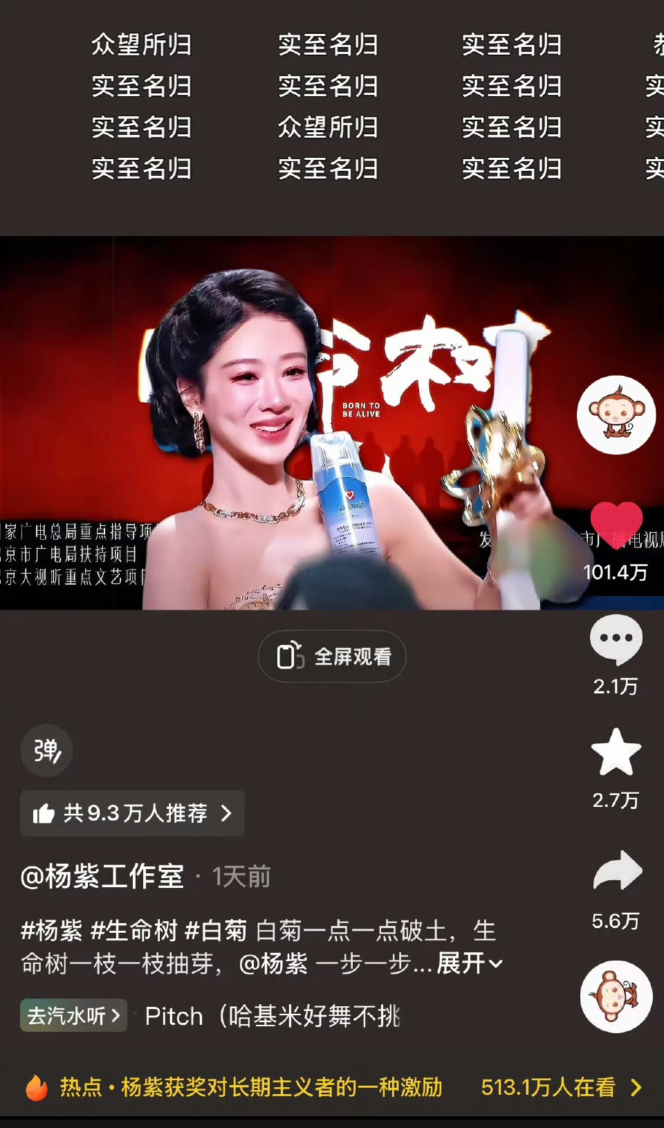白玉兰视后公布的那一天 相信很多人跟我一样真的久久难以入眠那天晚上内心无限感慨 