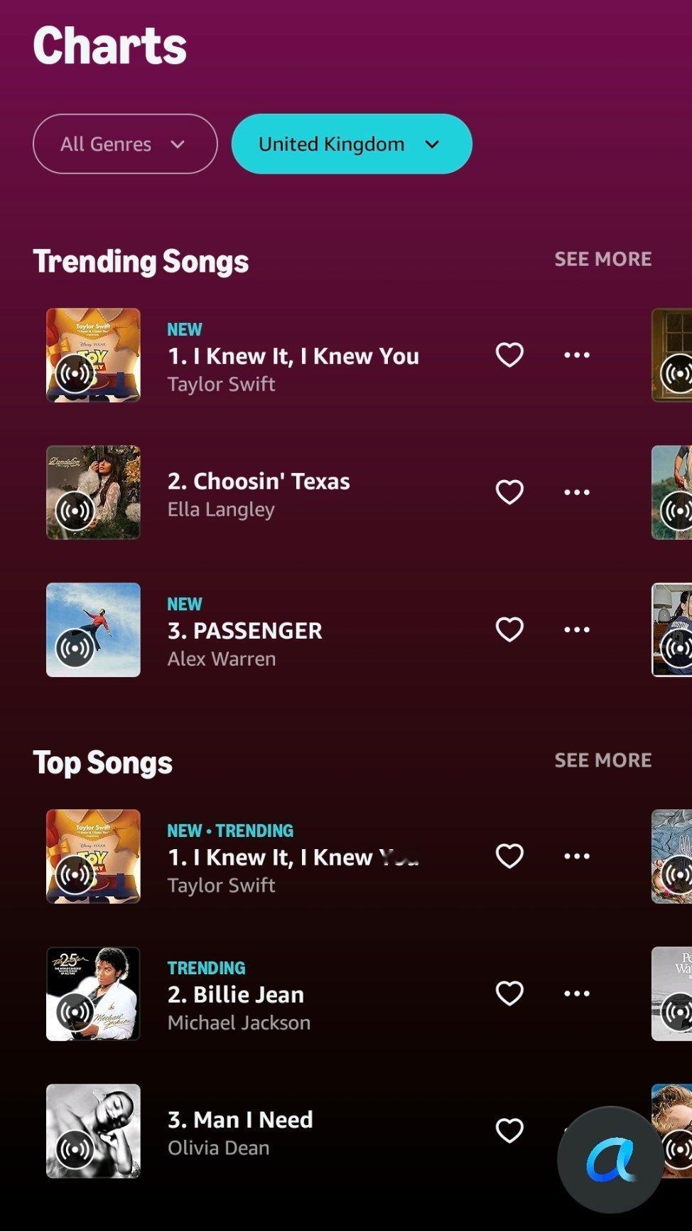 霉霉的小妞妞登上Amazon Music全球、英国第一 ，德国飙升到11 美国3