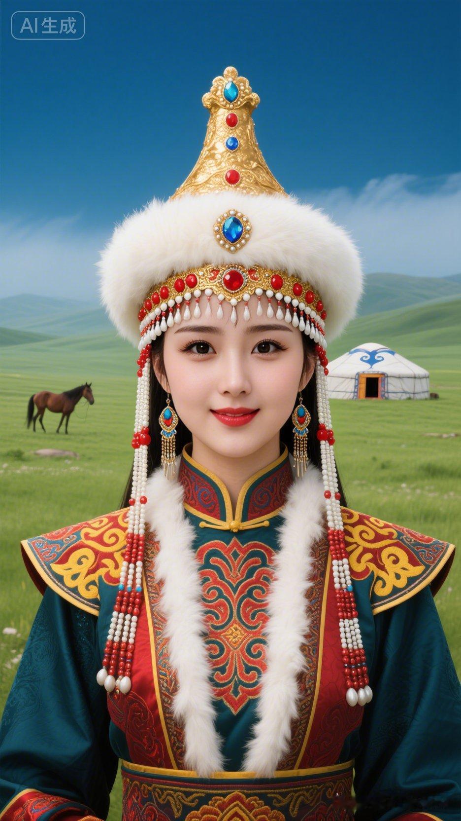 草原上的美丽公主，惊艳的民族服饰！