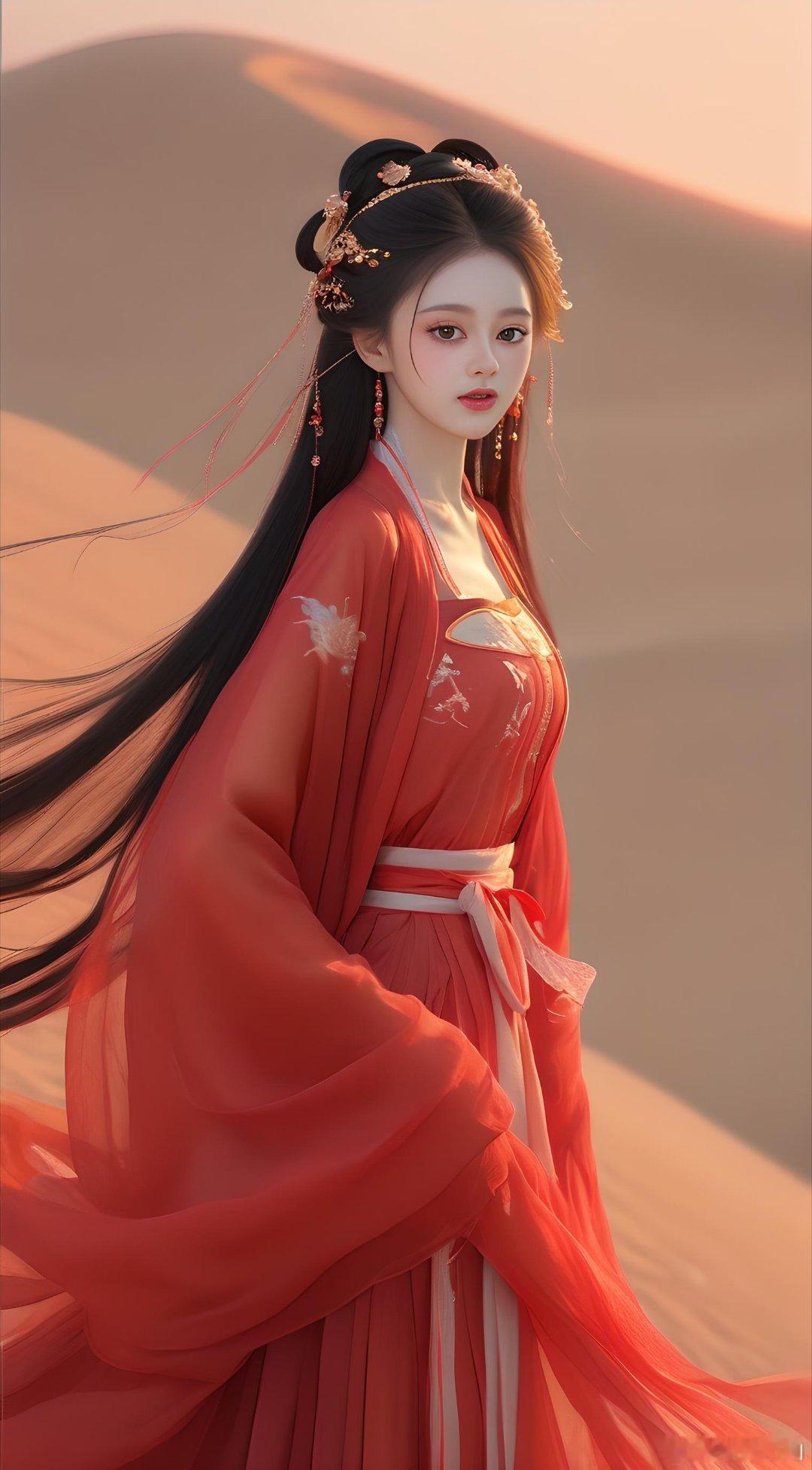 大漠孤风落日斜，鸦啼渐凉红尘界#大漠落日有多美##落日晚霞有多美# ​​​