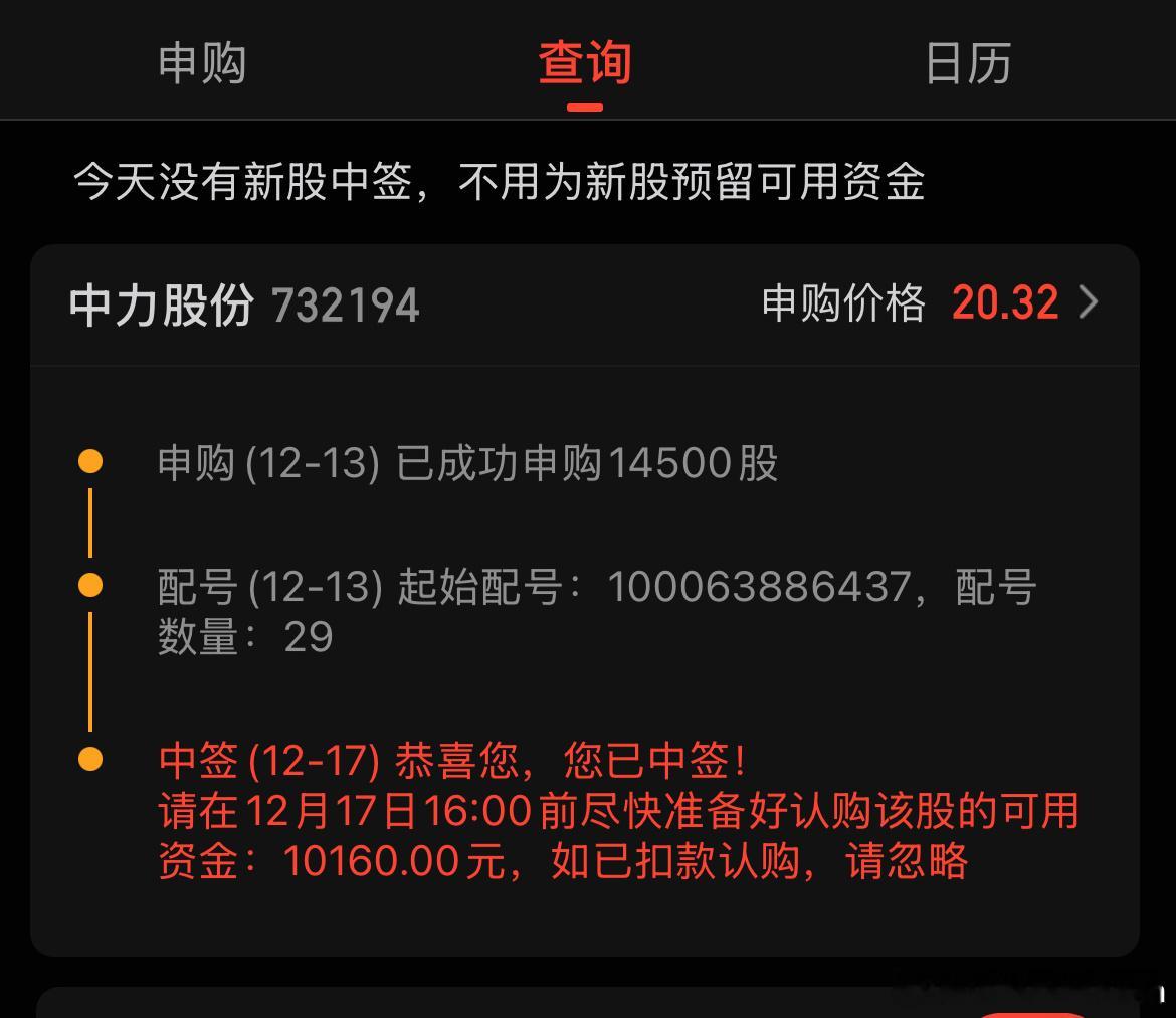 已记不清上次中新股是几年前的事了！虽然只是一万块的市值，但有钱赚总是好的。预期涨
