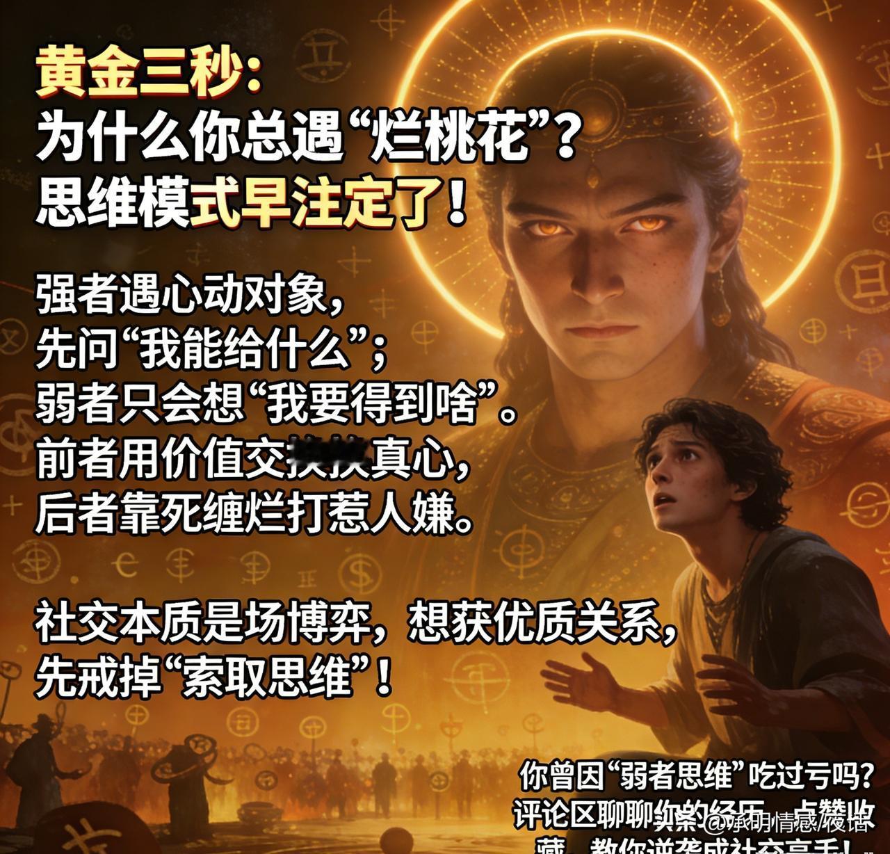 为什么你总遇“烂桃花”？
思维模式早注定了！

强者遇心动对象，先问“我能给什么