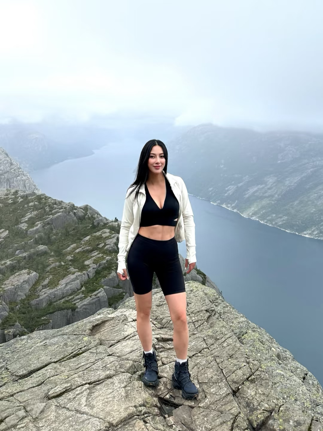 Norway. Preikestolen. In black and white