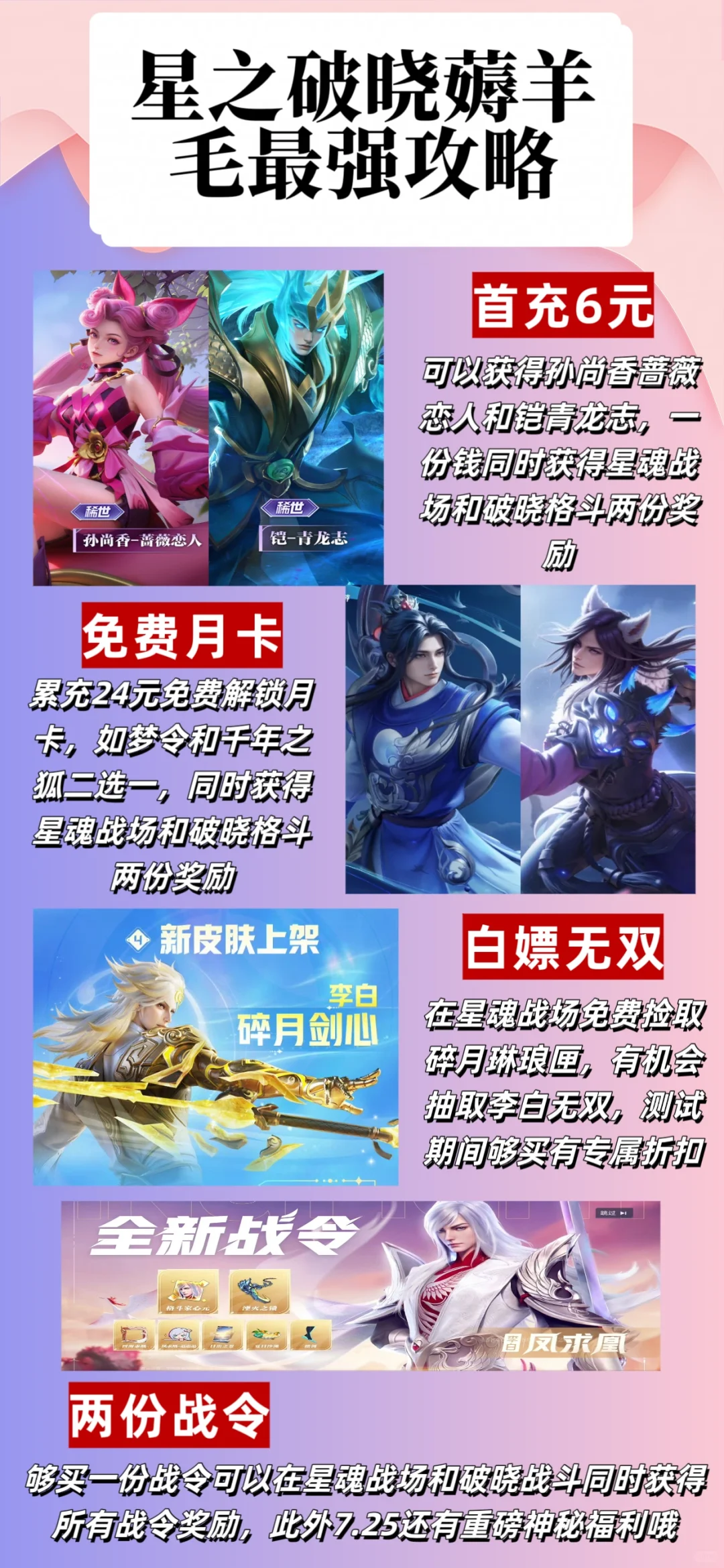 王者星之破晓，免费福利攻略来了！
