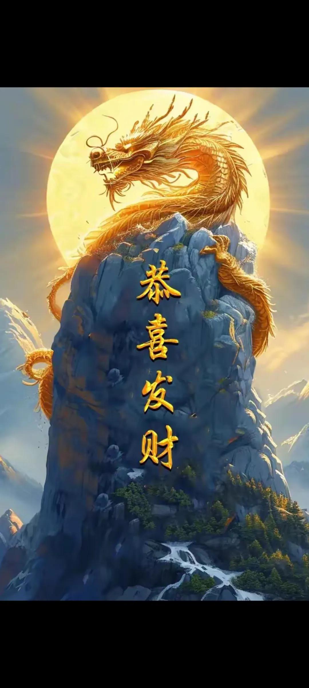 龙行天下，福满人间。#见者安康如意！# #诸事化呈祥# #春风十里满地金#