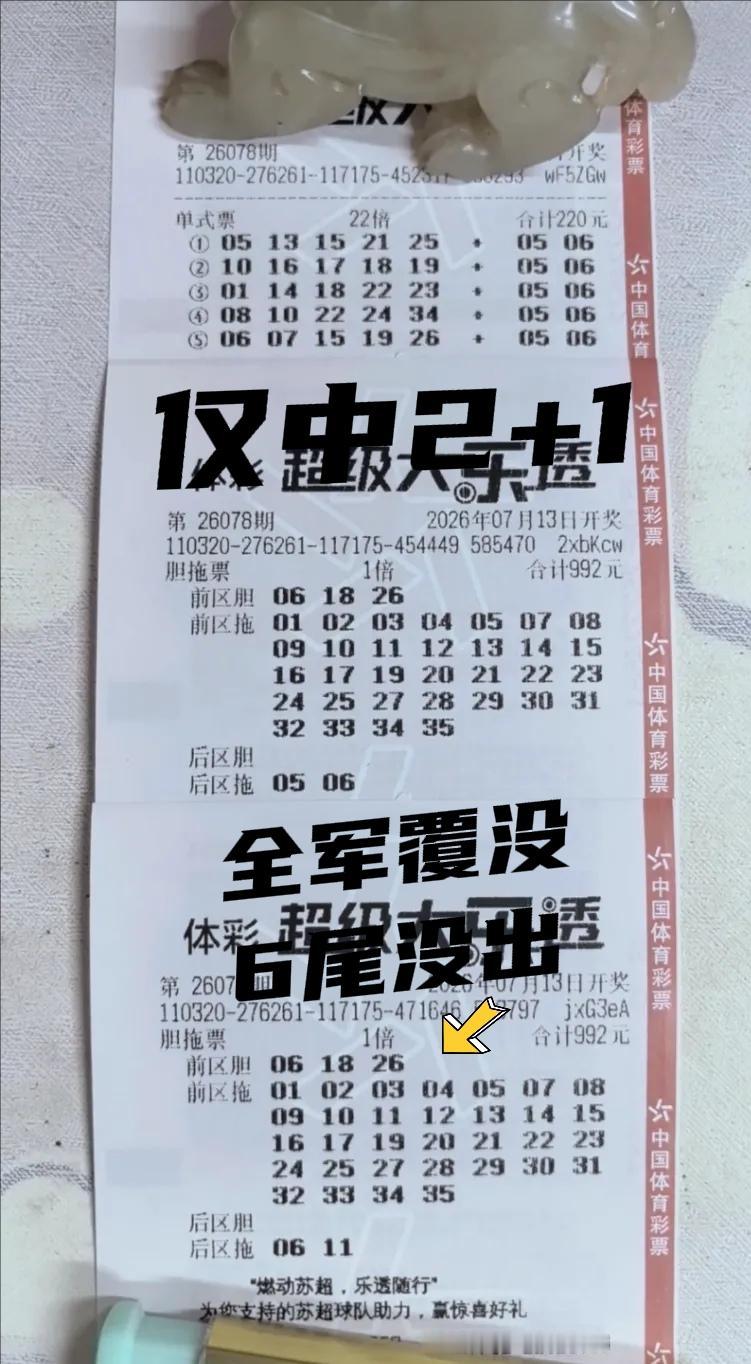 确实有点打击人[泪奔][泪奔]这一期，就算是22倍票回归，依然是一无所获！大复式