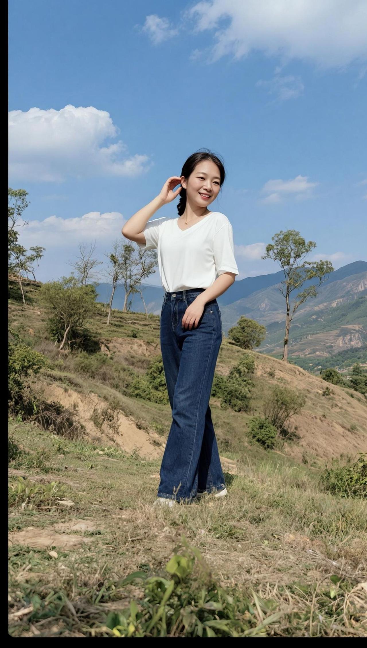 AI山野生活照 美女 我的乡村生活 穿搭日常分享