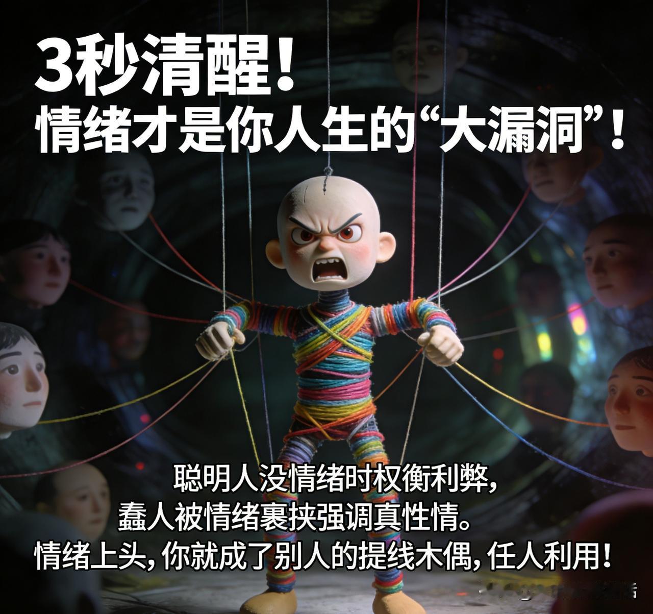 3秒清醒！情绪才是你人生的“大漏洞”！
       聪明人没情绪时权衡利弊，蠢