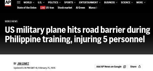 美国空军特种战部队的一架C-146运输机昨天在菲律宾吕宋岛西南部班诗兰省Laoa