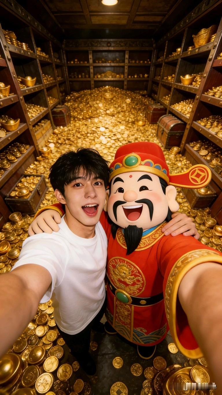 打卡宝藏密室，与财神爷一起笑哈哈！💰🎉