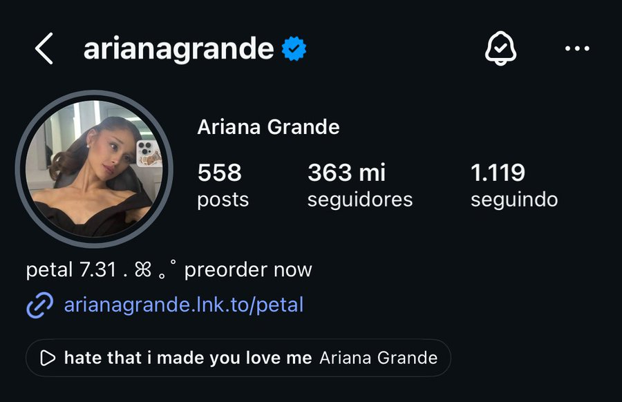ArianaGrande Ariana Grande更新了她的ig头像！！！该头