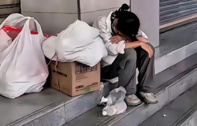 四川成都，女大学生求职失败后在春熙路街头崩溃大哭，身无分文、无依无靠。就在她最绝