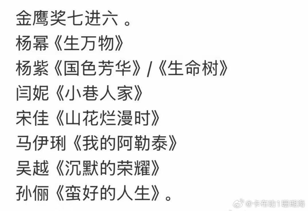 白玉兰奖之后又迎来金鹰奖七进六，哪部会落选？ 