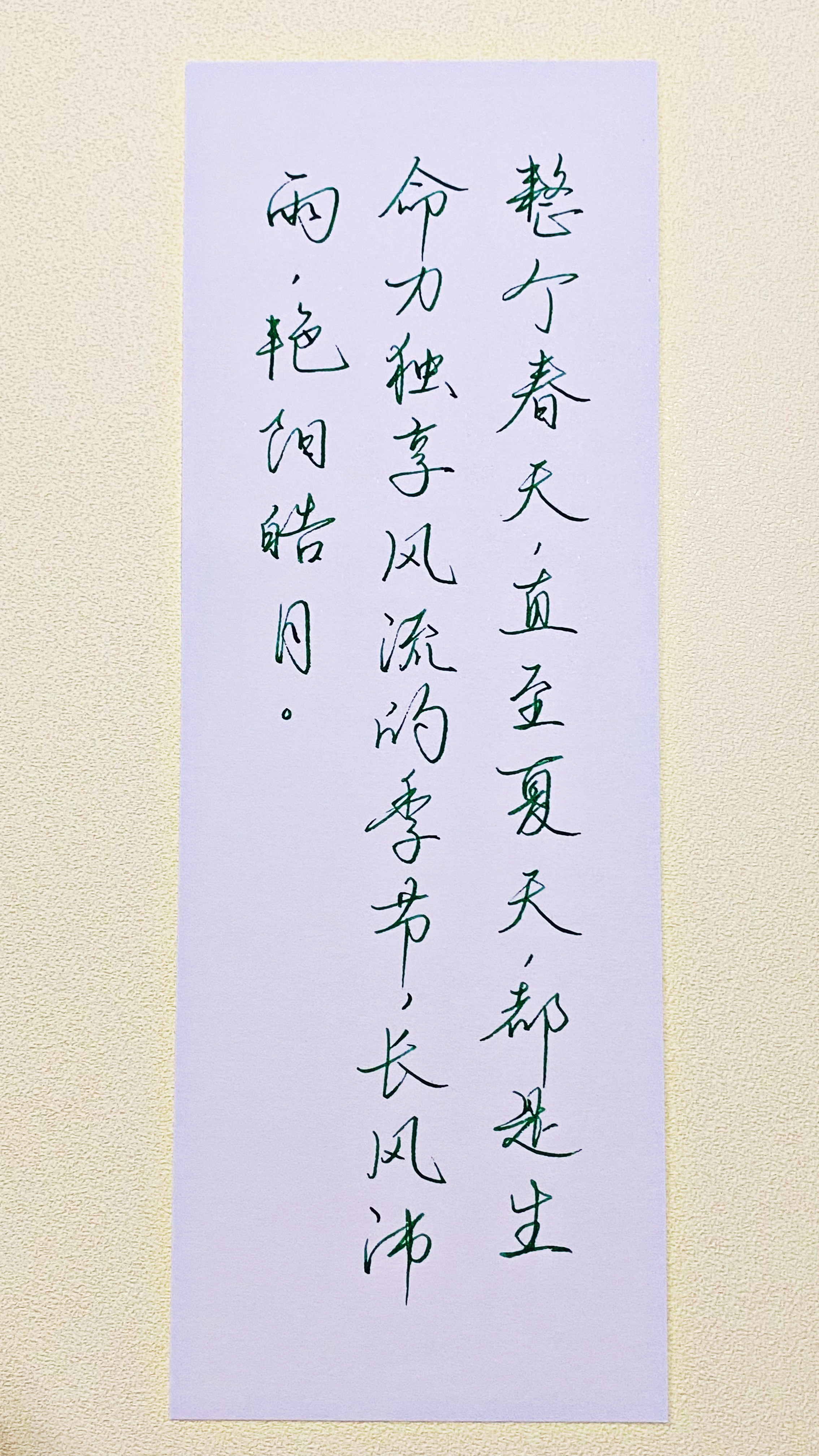 今日作业（2026.5.25）整个春天，直至夏天，都是生命力独享风流的季节，长风