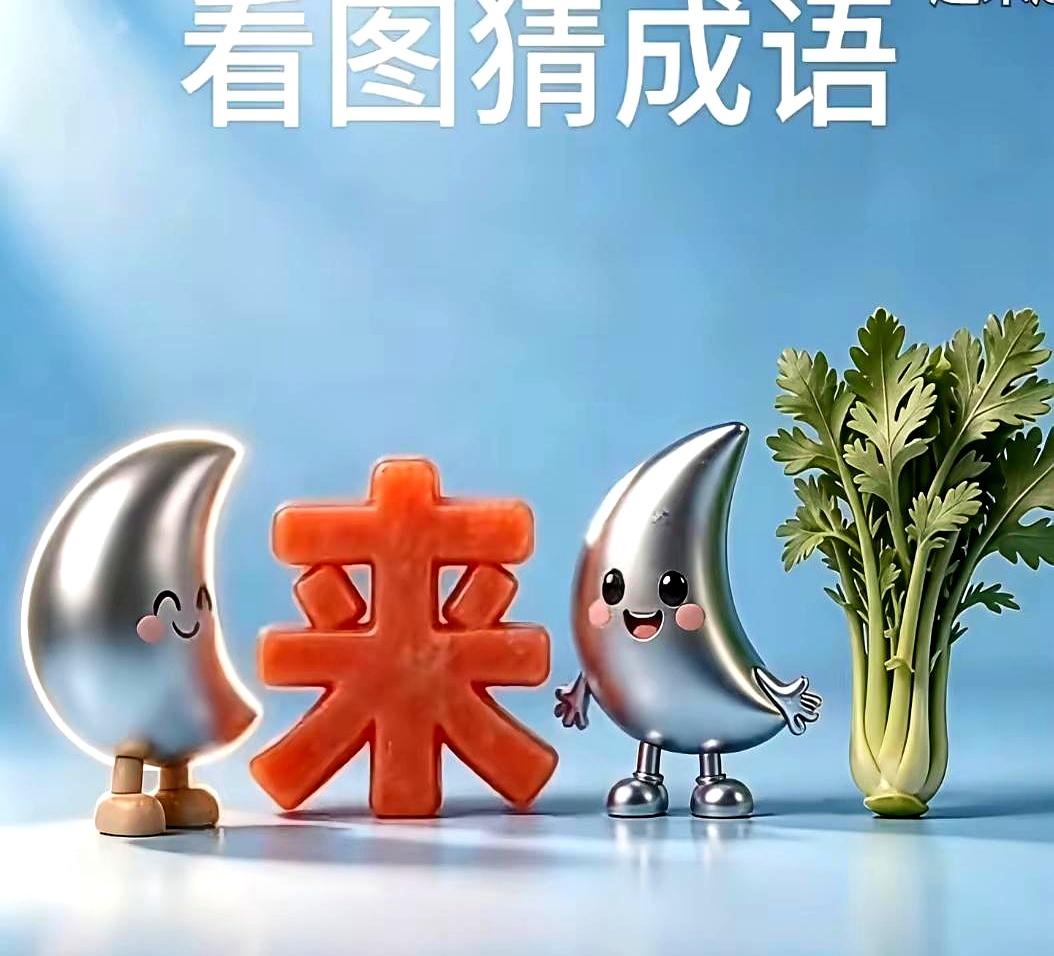 这谜面一出来，我脑子里先蹦出个“二龙戏珠”什么的，结果一看，俩月亮中间夹个来，后