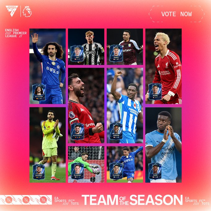 三人入围英超赛季最佳阵容评选 