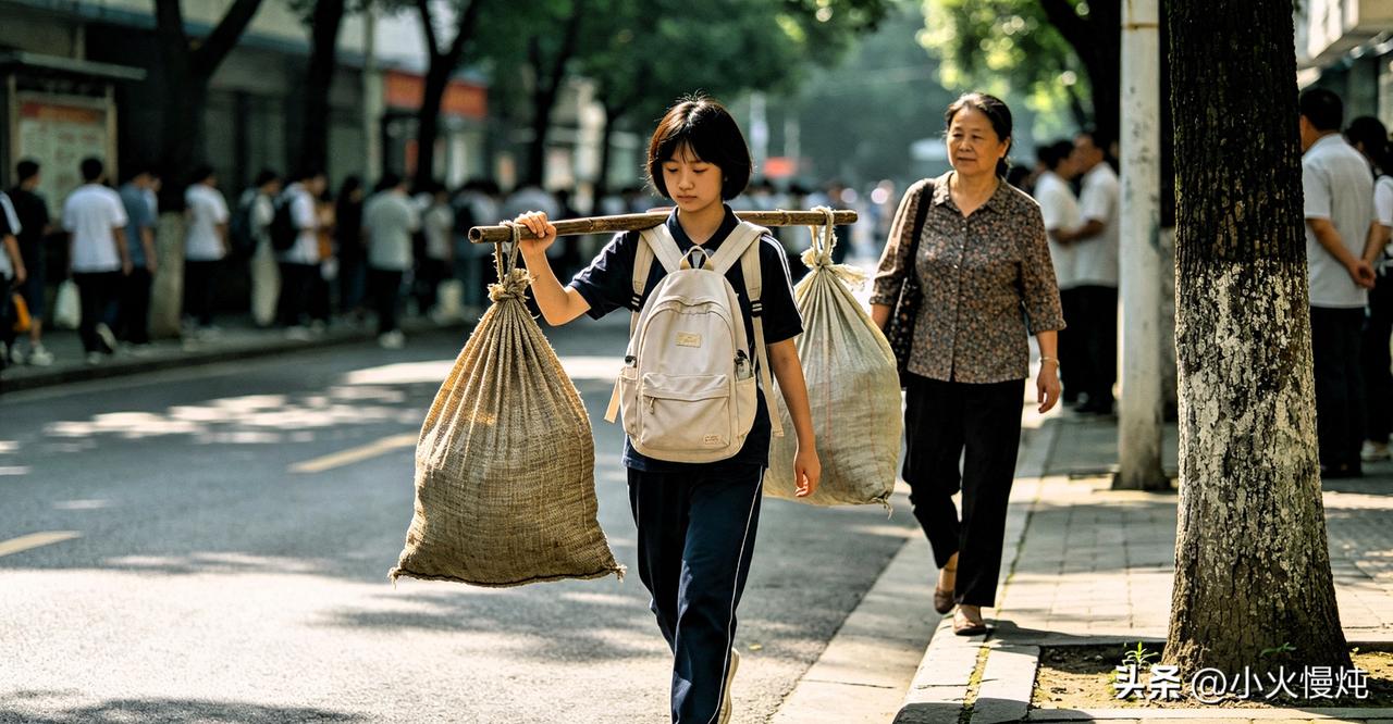 爆红扁担女孩出圈：打动全网的从不是苦难，是这四种品格

高考落幕的考场外，鲜花与