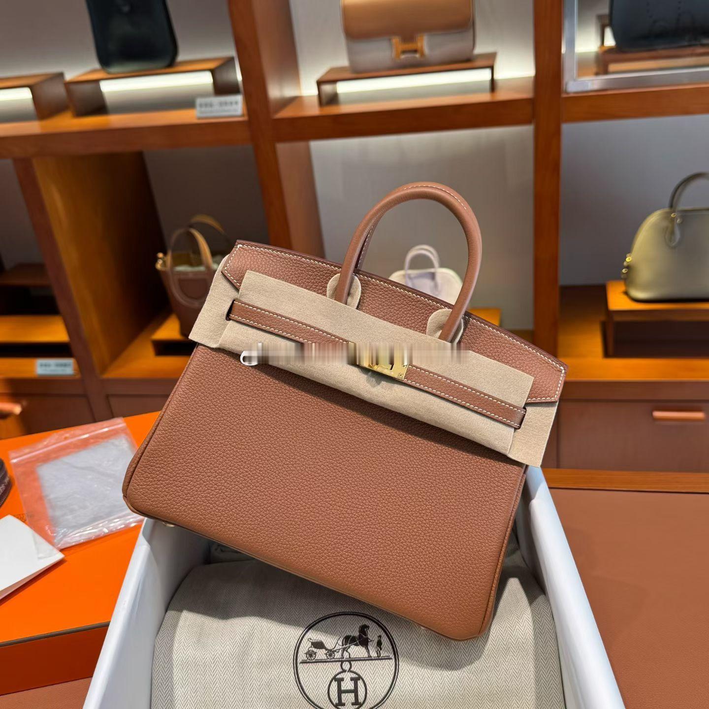 Birkin25 原厂进口Togo皮 37金棕 金扣爱马仕hermes