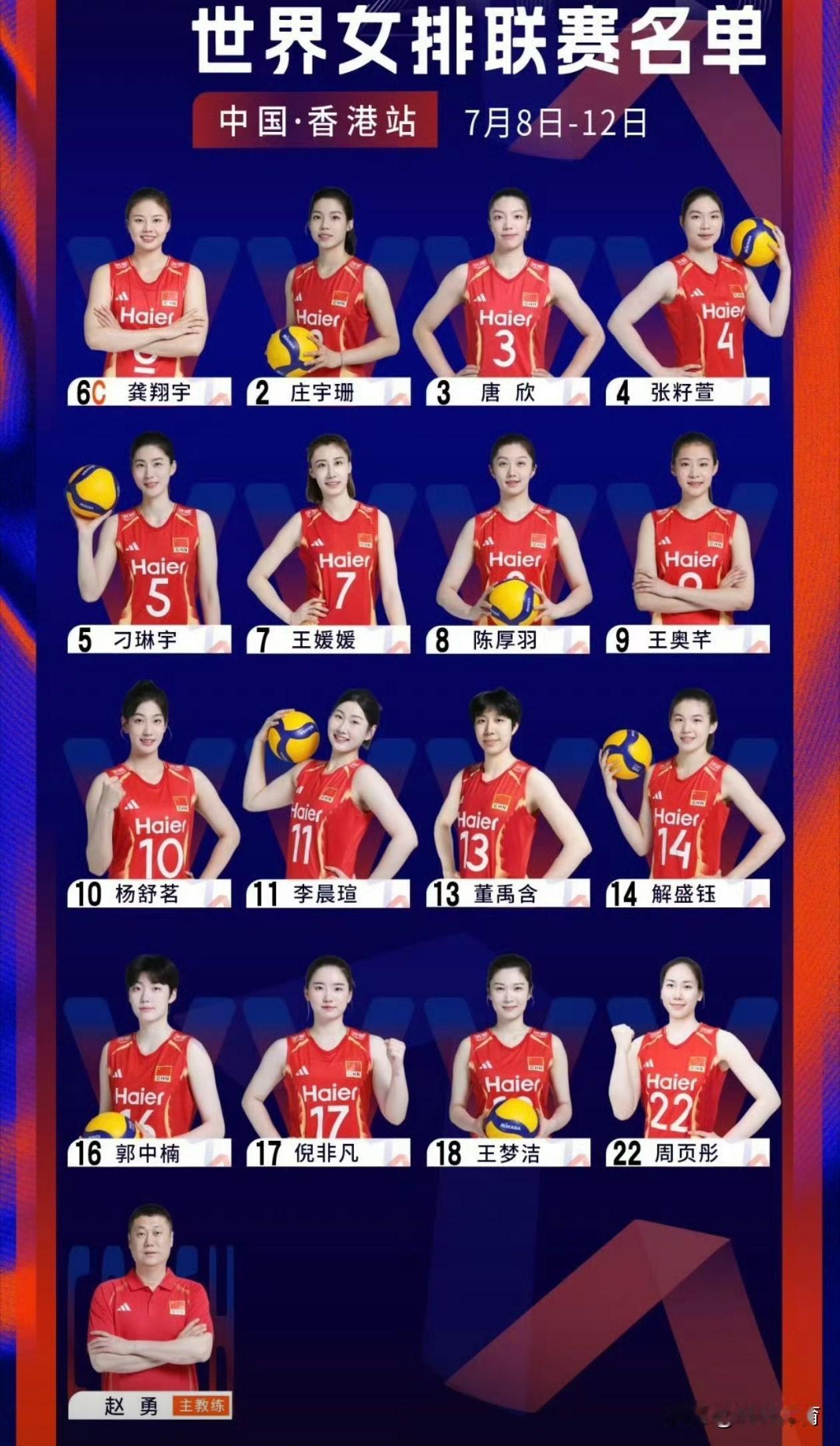 女排世联赛中国香港站7月8日将准时开赛，中国女排将在香港站首场比赛对阵加拿大女排