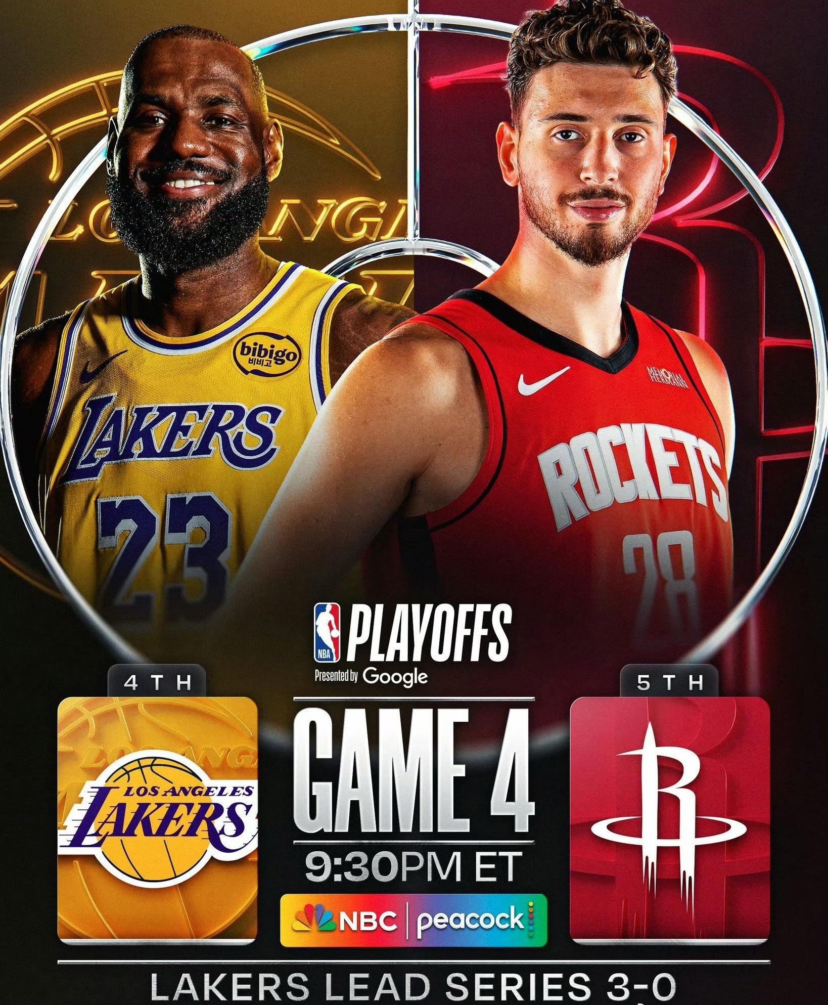 🔥 9:30｜湖人vs火箭直播📺：网页链接