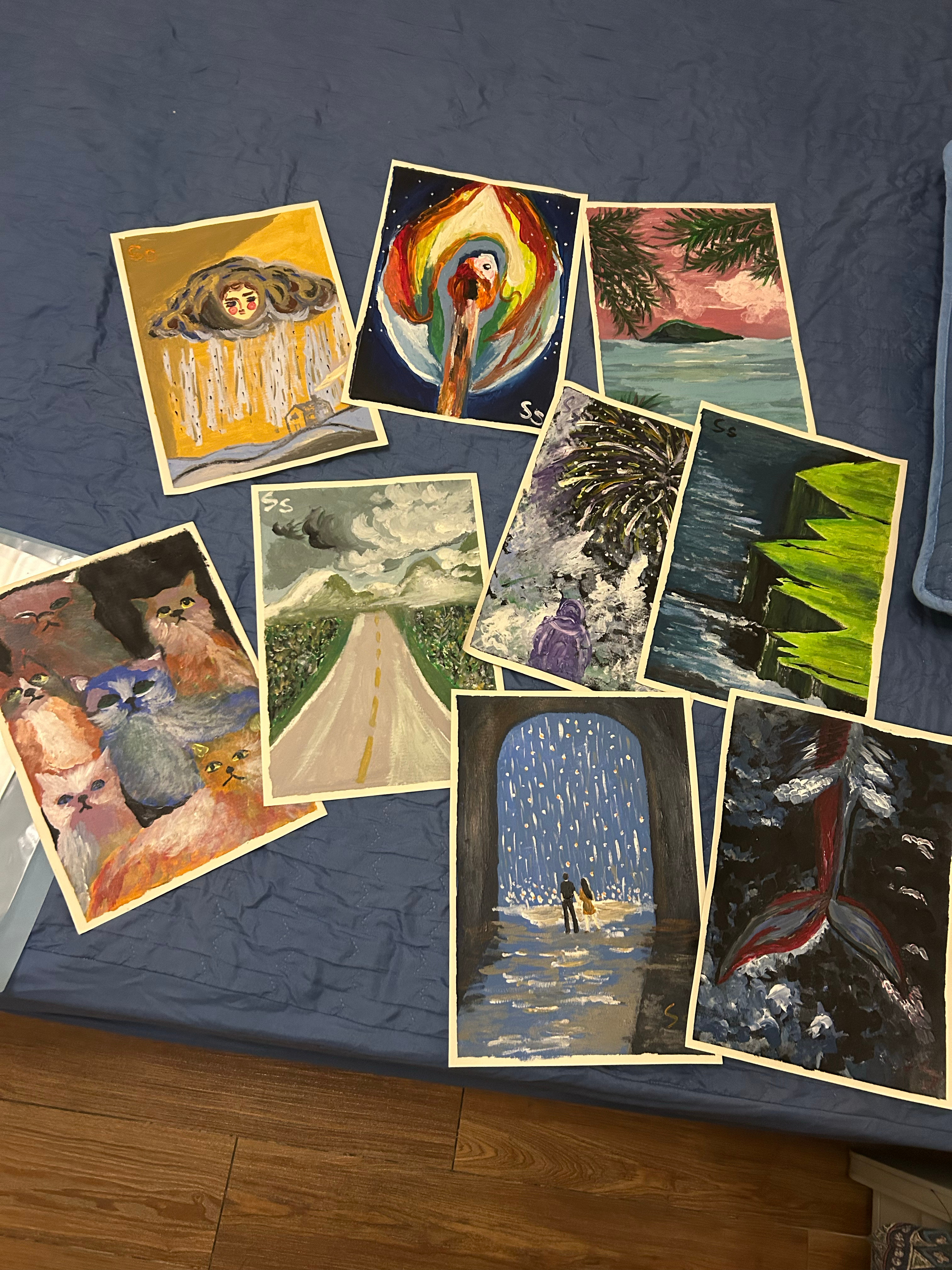 免费送9幅画，想要的朋友私信我 三亚