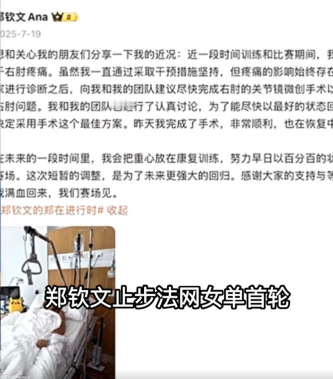央视总结郑钦文美网历尽艰辛 央视报道最后用英文引用郑钦文的话：“希望下次回来更强