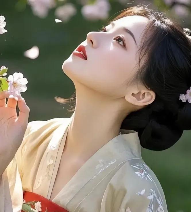 如梦令·百花艳（81）

凌空起舞倩影，
凝眸寂寞寒宫。
斜插珠花红，
柳眉眼波