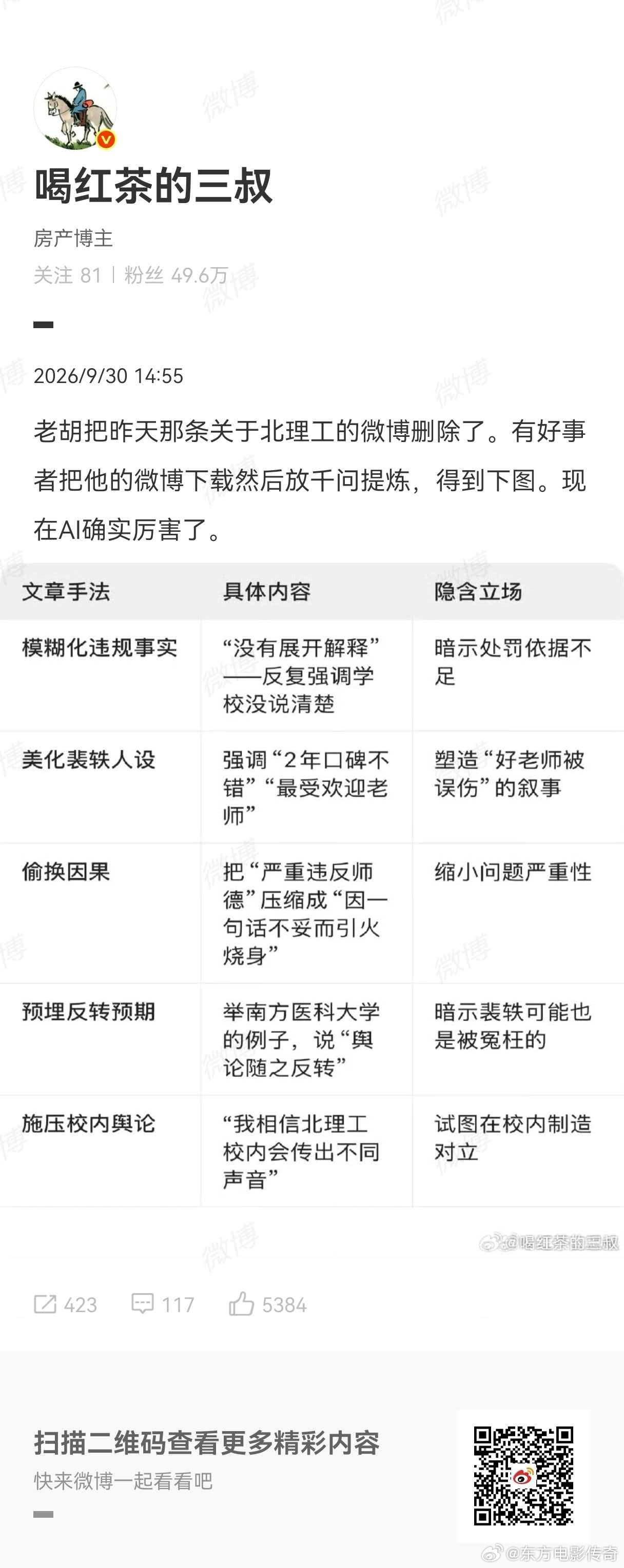 老胡呀，心理太阴暗了。 ​​​