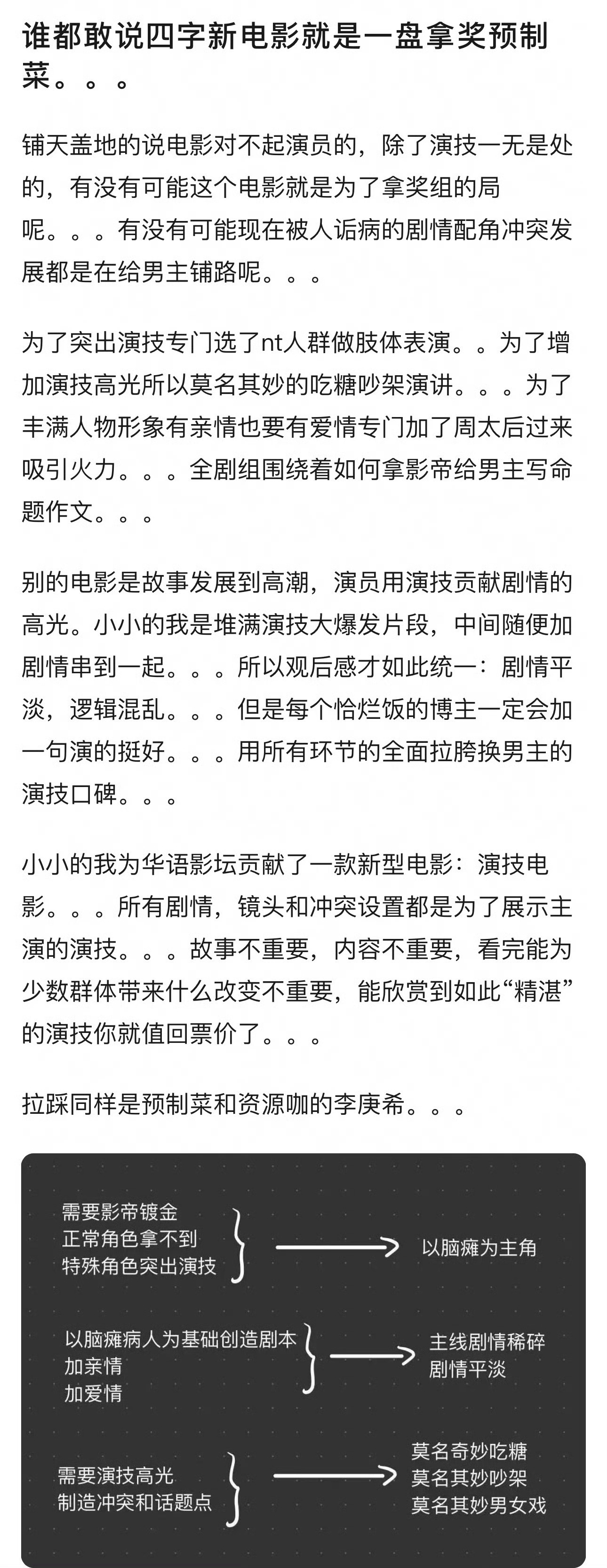 网友评价《小小的我》是拿奖预制菜，易烊千玺和李庚希是一样的。。。有同感吗？模仿残
