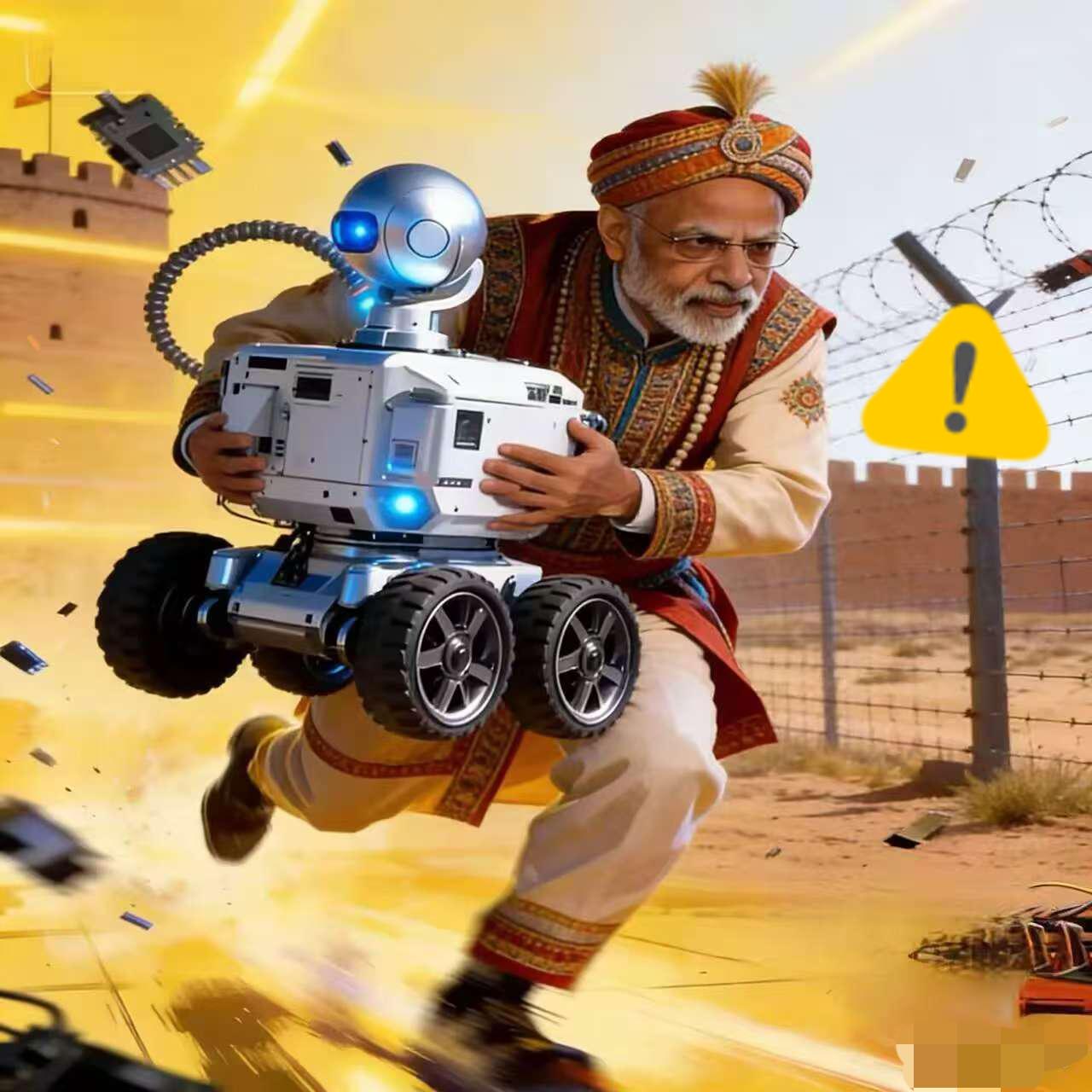 有印度媒体渲染称：“中国部署的边境执勤机器人可能被印度士兵抱走研究！”而中国边防