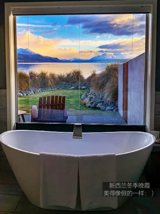 新西兰南岛❗雪山湖景温泉民宿。。人均400+