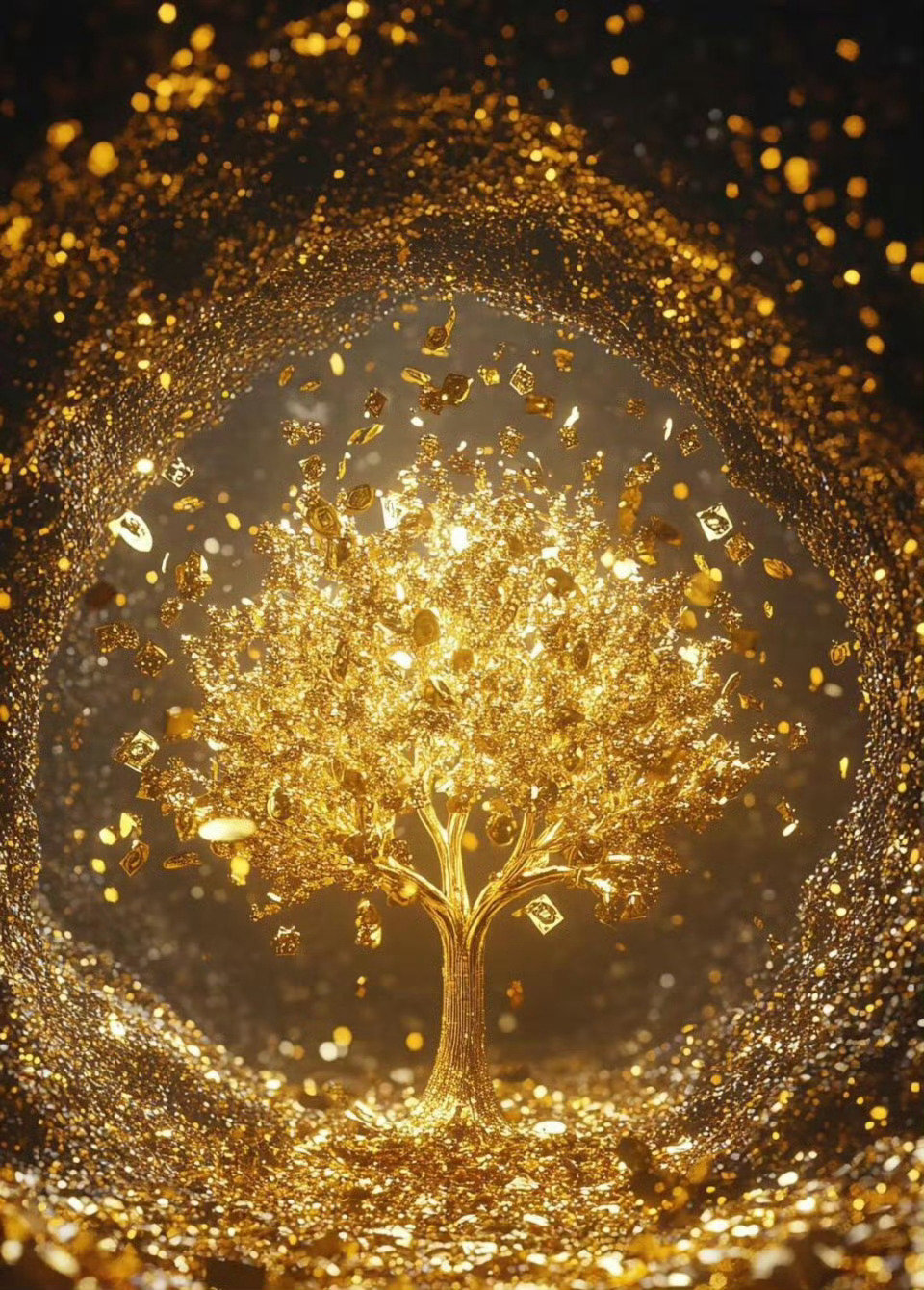 醒来看到摇钱树，财运要爆棚了。 