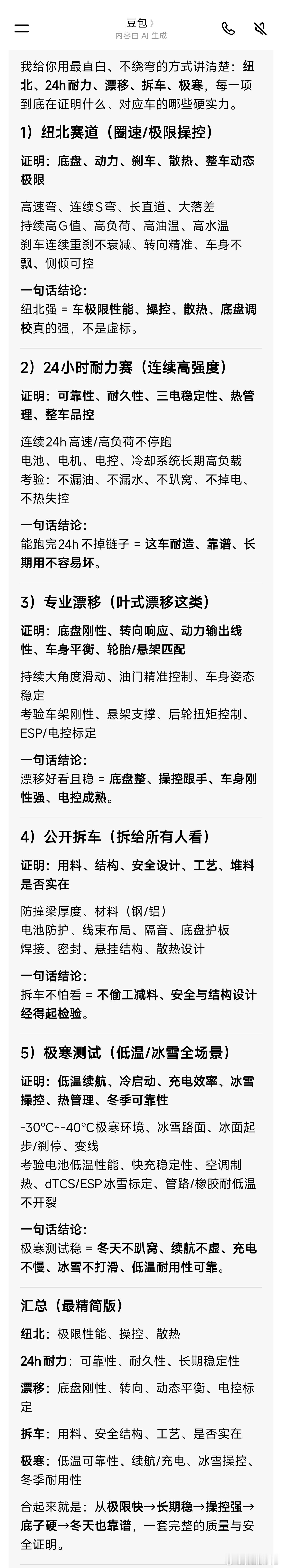 小米汽车跑纽北+24小时耐力赛+漂移+拆车+极寒测试分别证明了什么？ 