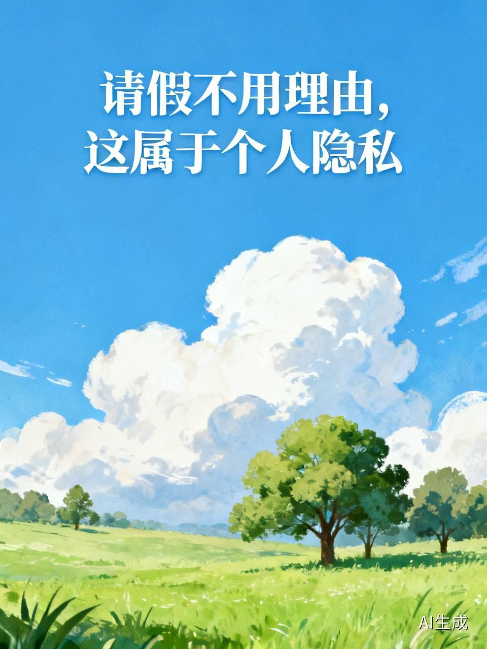 原来请假是不需要理由的
“请假不用理由，这属于个人隐私”，这句话戳中了无数打工人
