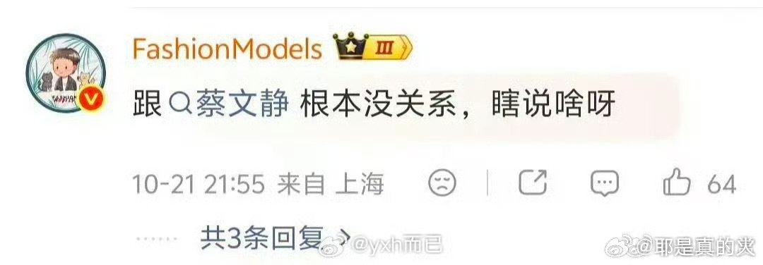 时尚博主说跟蔡文静根本没关系 时尚博主称跟蔡文静根本没关系 时尚博主说跟蔡文静根