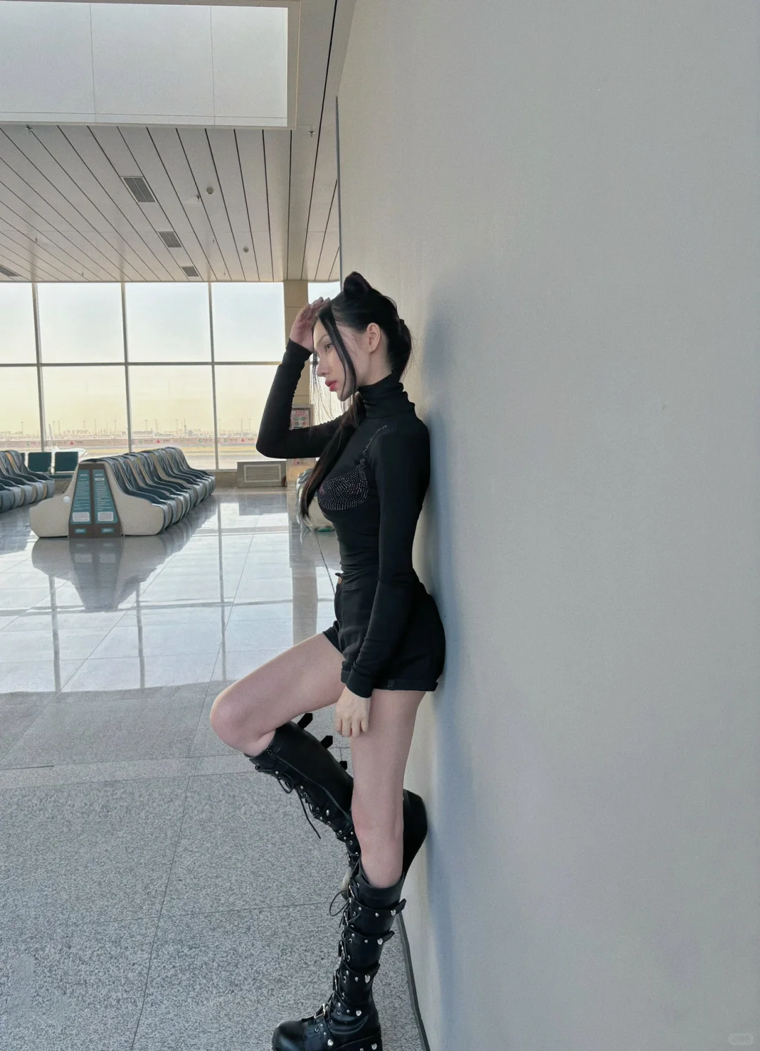 猫女机场ootd