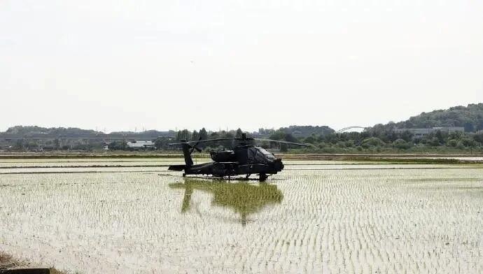 5月22日，据社交媒体报道，近日，美军在韩国军事基地，美陆军AH一64巨“阿帕奇