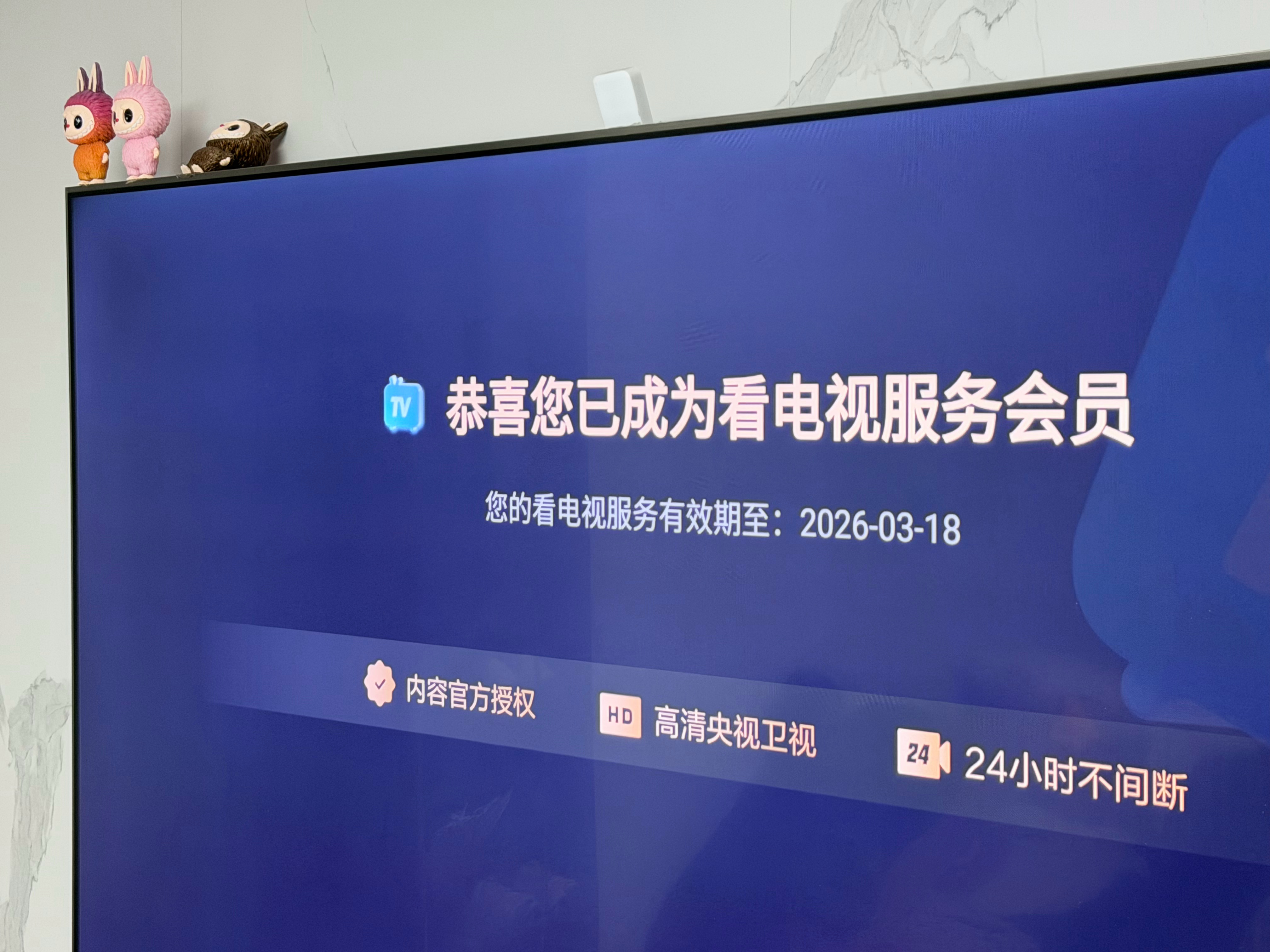 应该有一年没开电视了，上一次开还是去年这时候。开了个会员，别耽误明天看春节联欢晚