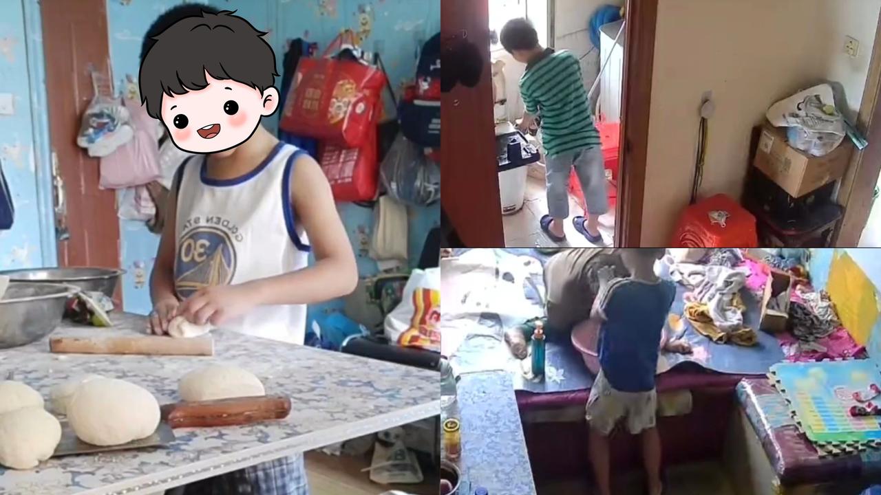 “踩着小板凳蒸花卷的8岁男孩，他的日记看哭民警：这一次，换我们来守护你！”

在