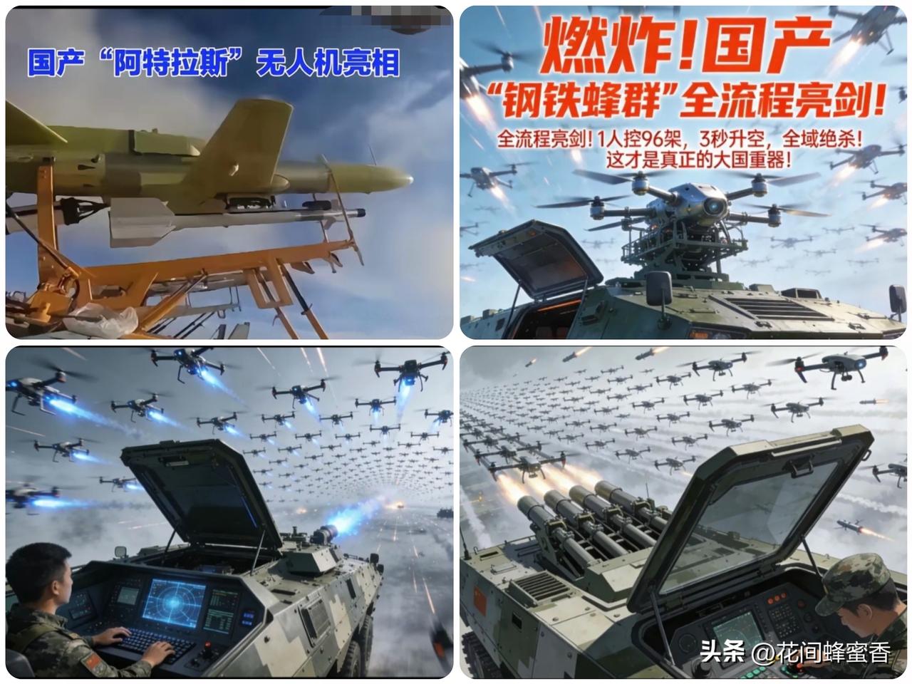 不是科幻！
央视官宣：中国震撼亮相
“钢铁蜂群”！战场规则将被改写…！
 
20