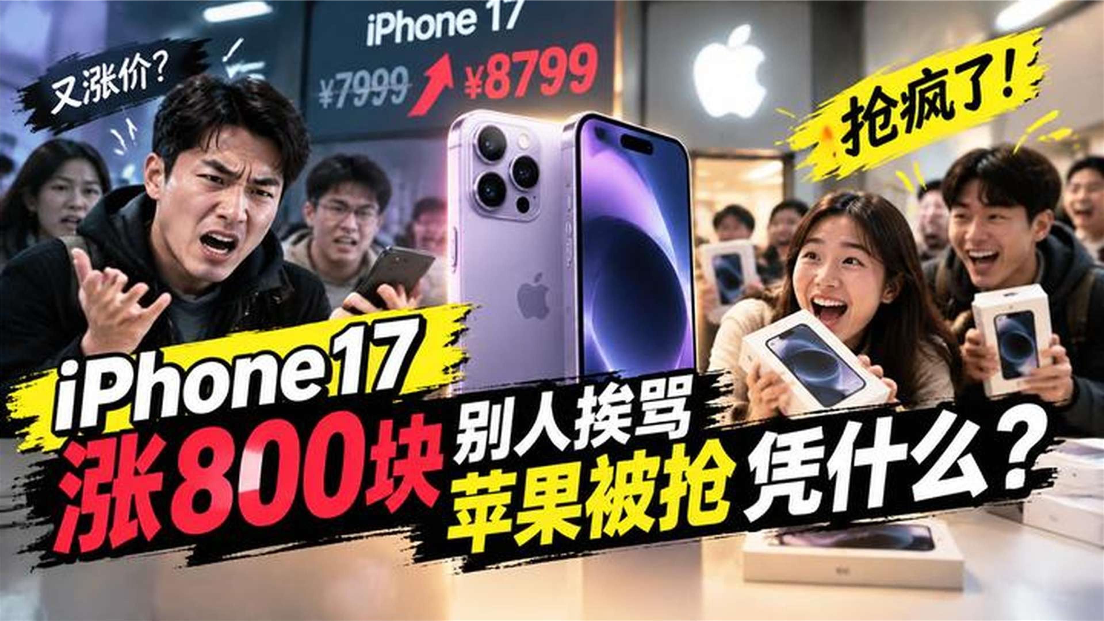 iPhone17涨800块，别人挨骂苹果被抢，凭什么？