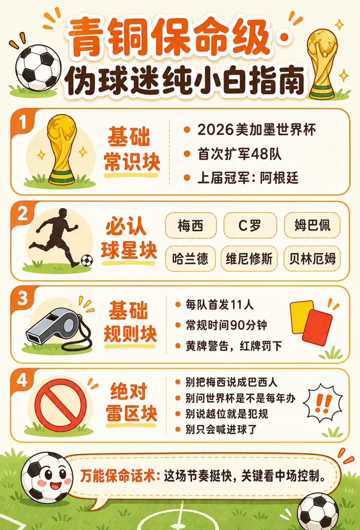 假如看世界杯有段位青铜随性凑热闹，白银吃透赛事规则，黄金一心追随心仪球队，王者则