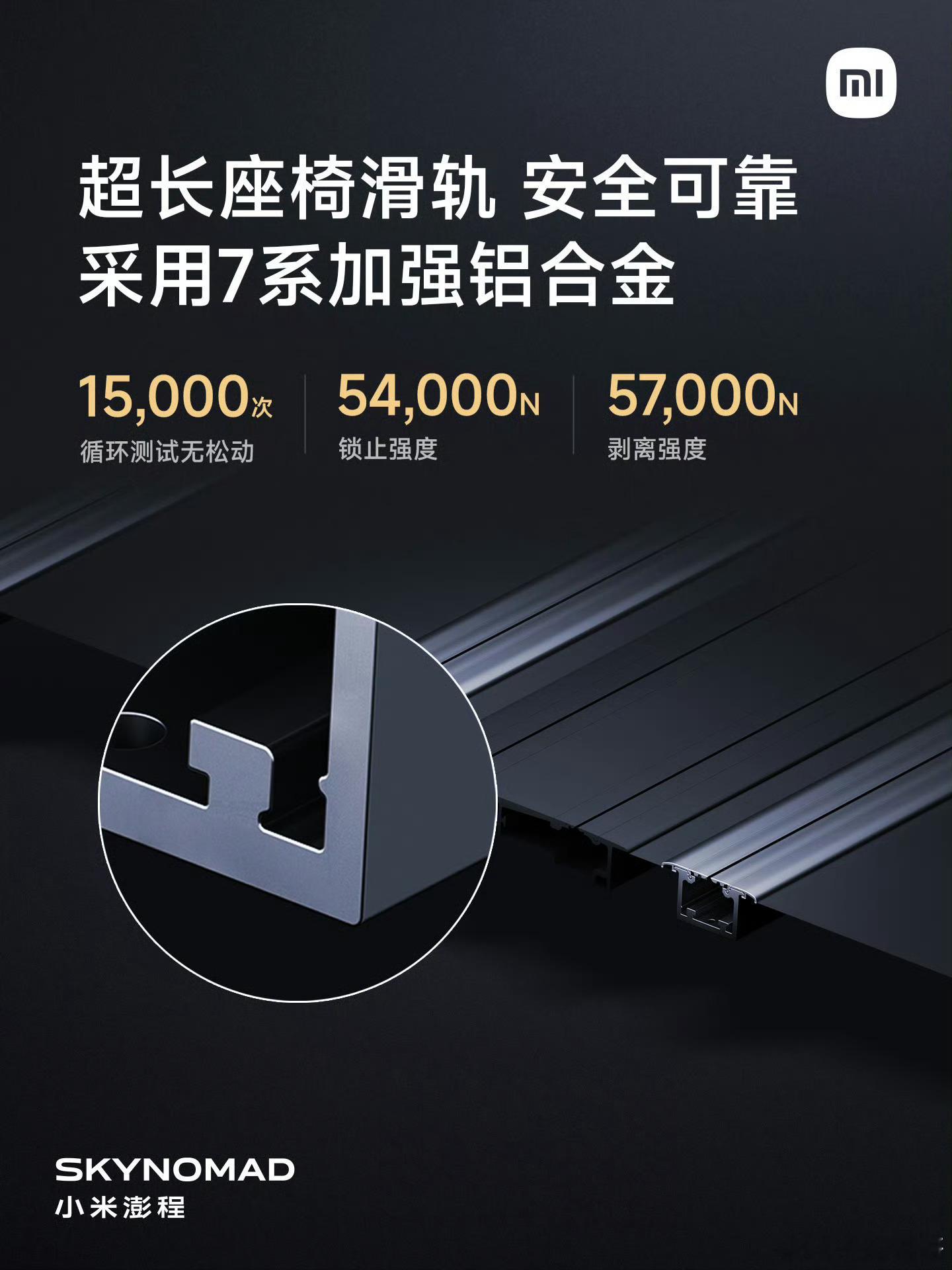 小米澎程小米发布昆仑技术架构小米澎程昆仑平台第三个核心亮点，这套超长座椅滑轨。澎